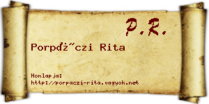 Porpáczi Rita névjegykártya