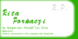 rita porpaczi business card